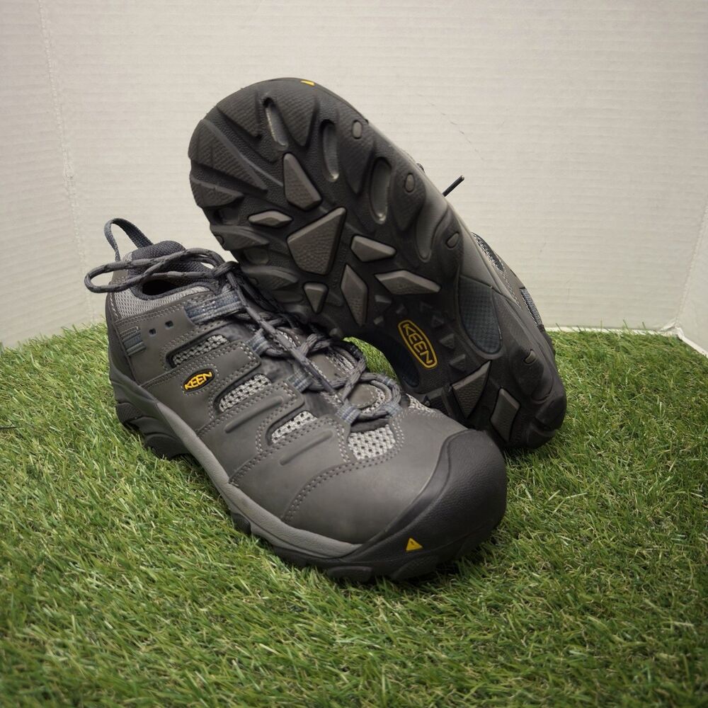 KEEN Utility Womens 8.5 W Steel Toe Work Shoes Gray Black ASTM F2413-18 EH
